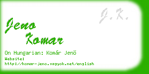 jeno komar business card